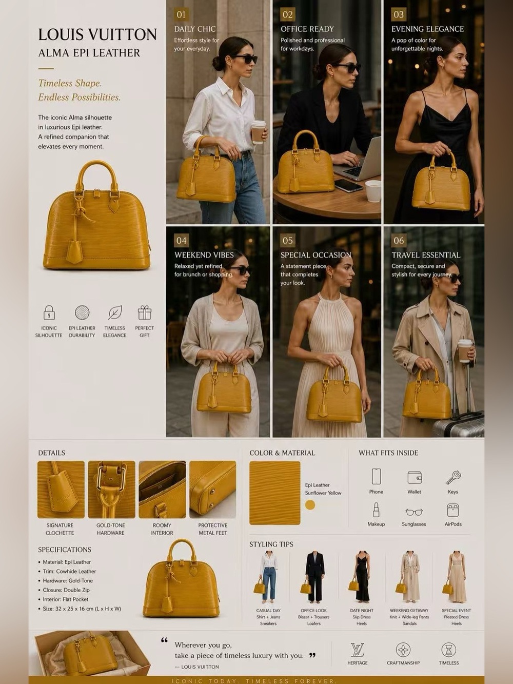 Louis Vuitton Alma Epi Leather